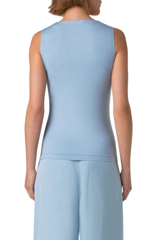 Akris Punto Dot Detail Stretch Jersey Tank In Sky