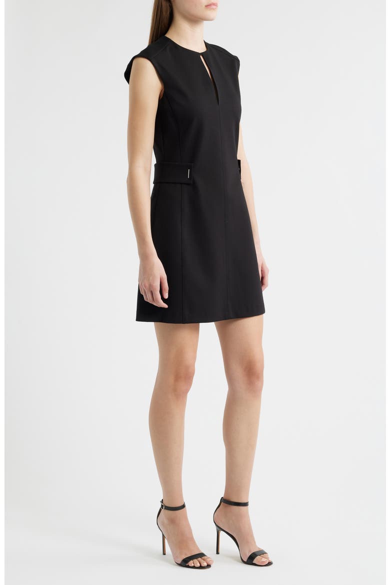 Dumia Belted A-Line Dress, Alternate, color, BLACK