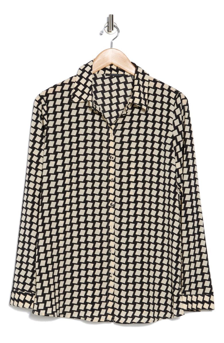 T Tahari Long Sleeve Button Front Shirt, Alternate, color, 