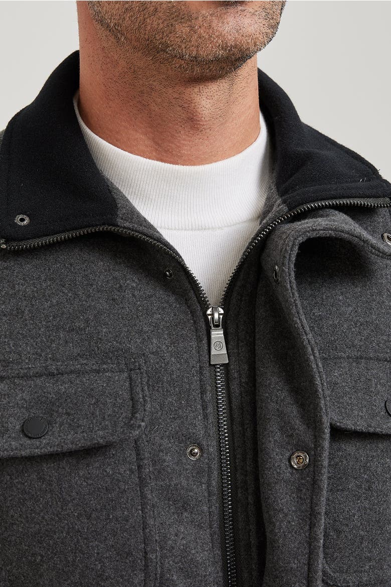Park City Vegan Wool Barn Jacket, Alternate, color, Charcoal