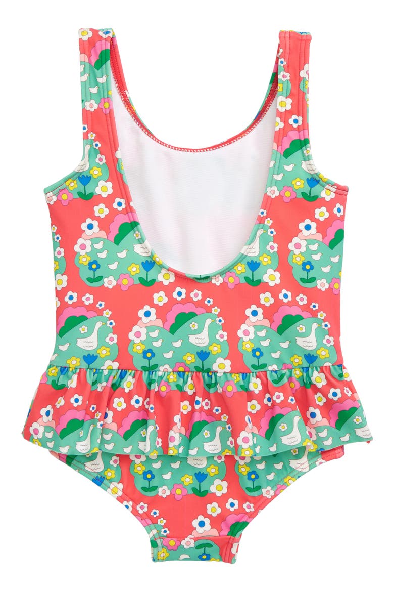 Print One-Piece Swimsuit, Alternate, color, MULTI DUCKLING DAISY
