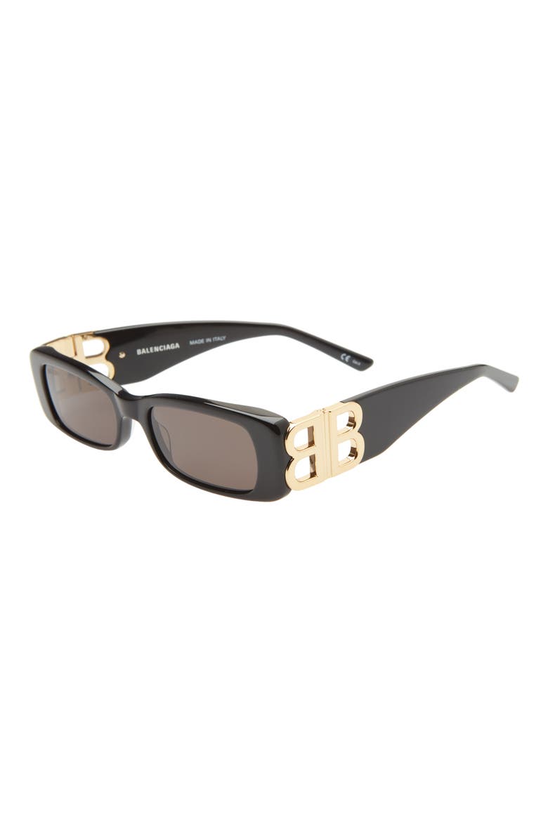 51mm Rectangular Sunglasses, Alternate, color, BLACK