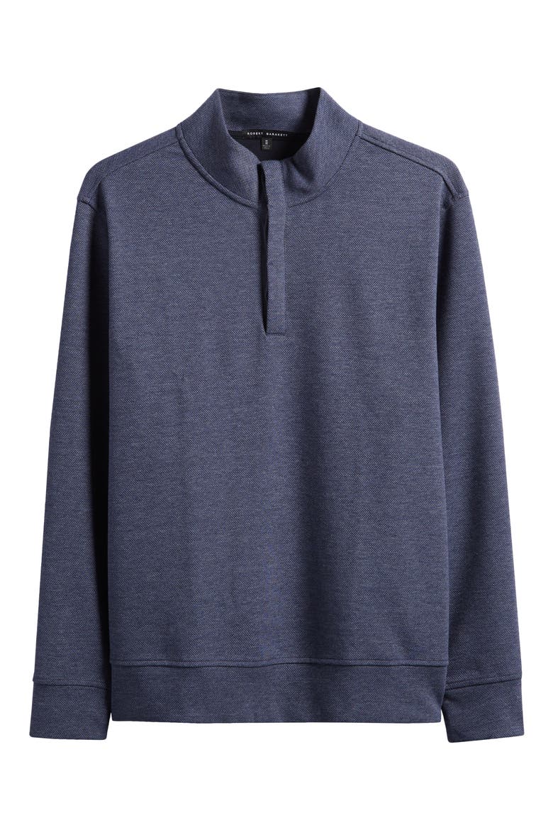 Clarence Textured Quarter Button Pullover, Alternate, color, DENIM