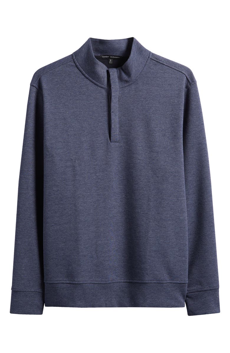 Robert Barakett Clarence Textured Quarter Button Pullover, Alternate, color, Denim