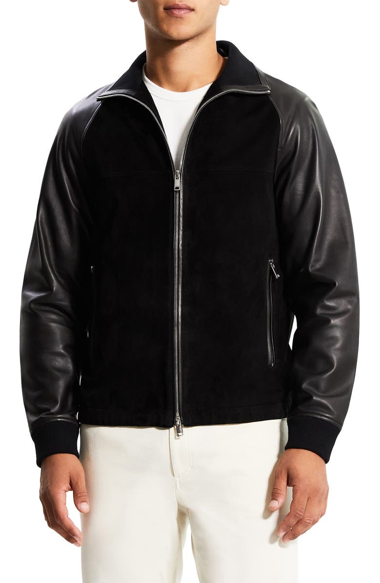 Theory Otis Reece Leather Jacket, Main, color, 