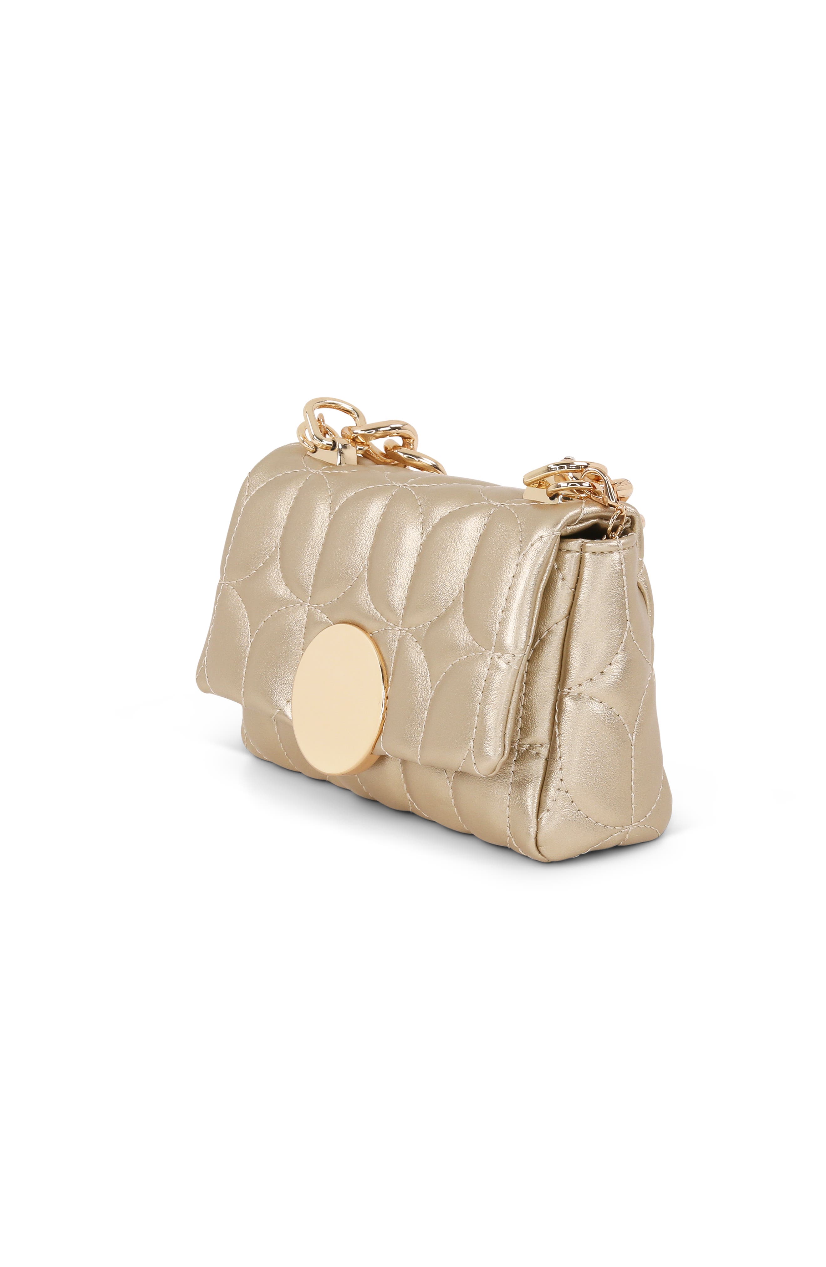 Jewel Badgley Mischka Tara Deco Quilted Mini - 2 Carry Options, Alternate, color, Gold