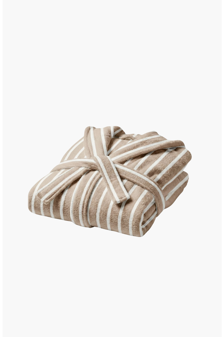 Ultraplush Australian Cotton Bathrobe, Alternate, color, Striped Tan