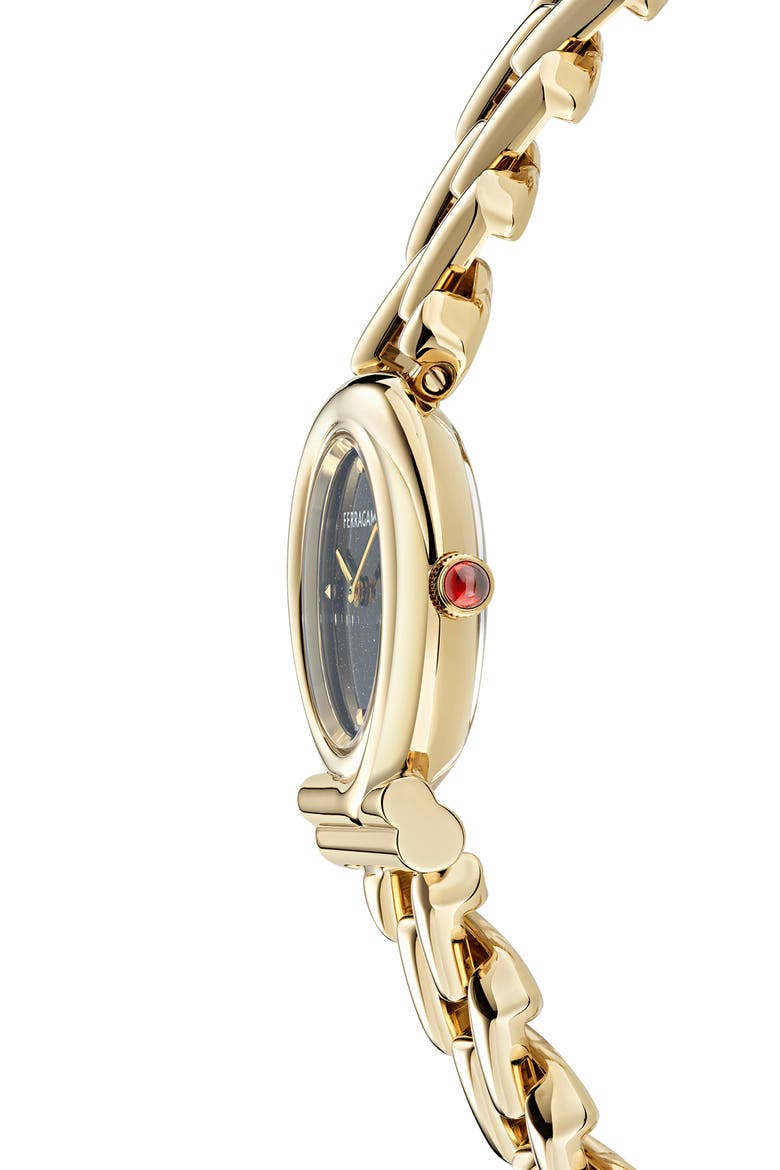 Gancini Twisted Bracelet Watch, 28mm, Alternate, color, BLUE SANDSTONE