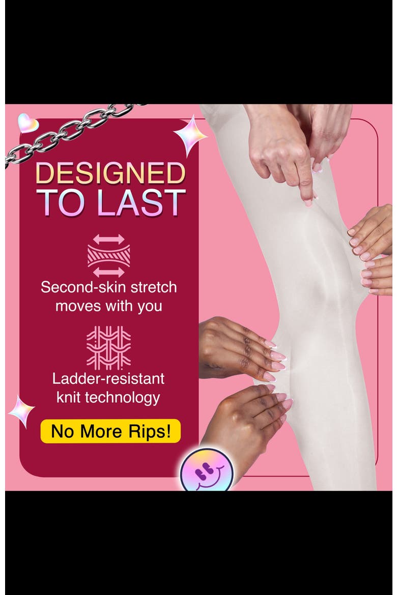 3-Pack ​Glossy Colored Fashion ​Sheer Tights for Women, Alternate, color, White
