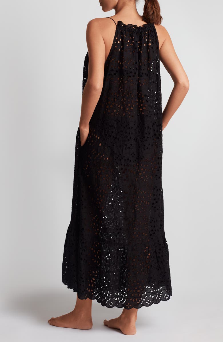 Lauren Ralph Lauren Embroidered Eyelet Cotton Cover-Up Dress, Alternate, color, 