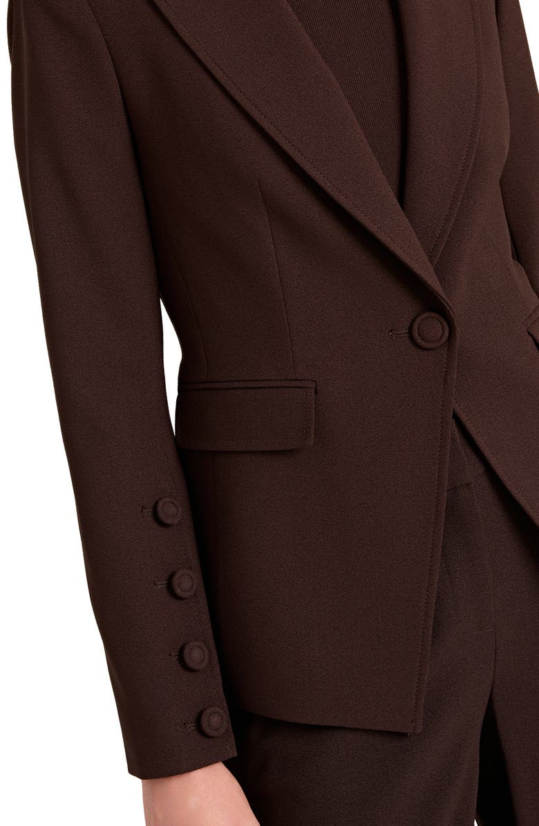 Tahari ASL One-Button Blazer, Alternate, color, Espresso