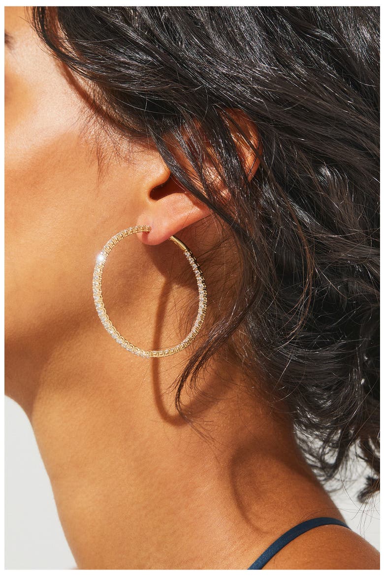 Perfect Inside Out Hoop Earrings, Alternate, color, RHODIUM