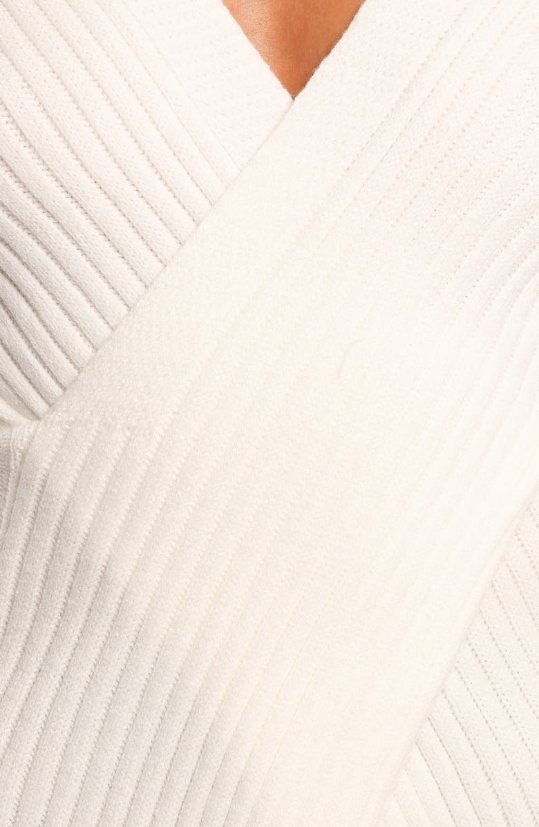 Petal & Pup Hannon Crossover Rib Sweater, Alternate, color, White
