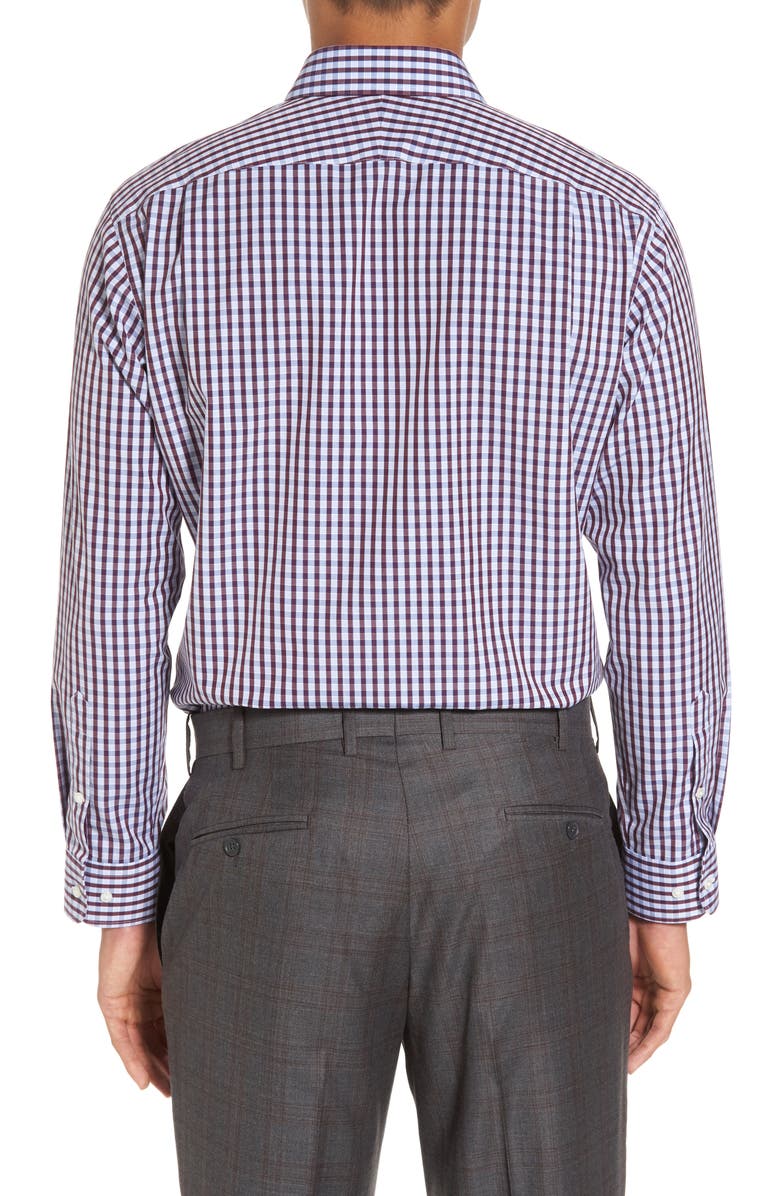 NORDSTROM MEN'S SHOP Smartcare<sup>™</sup> Trim Fit Check Dress Shirt, Alternate, color, Red Grape