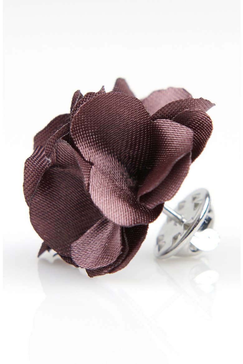 Men's Flower Lapel Pin, Alternate, color, DARK MAUVE