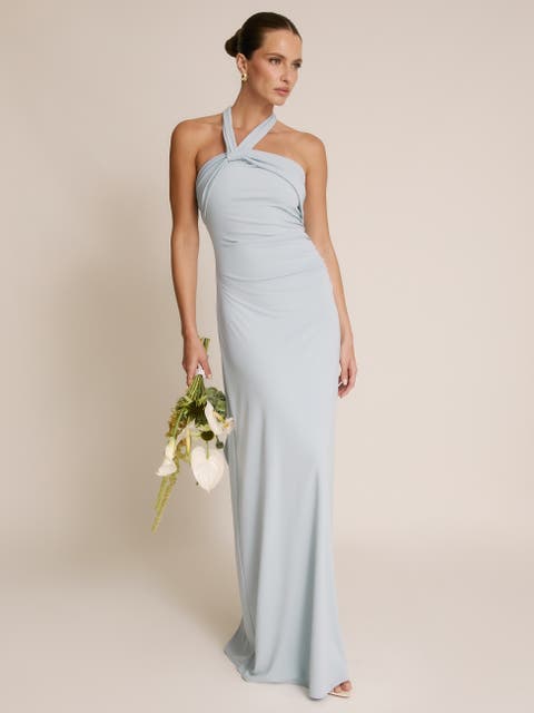 Halter Neck Stretch Bridesmaid Dress