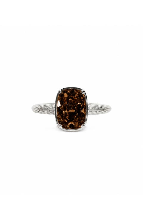 Sterling Silver Mini Chocolate Cubic Zirconia Ring