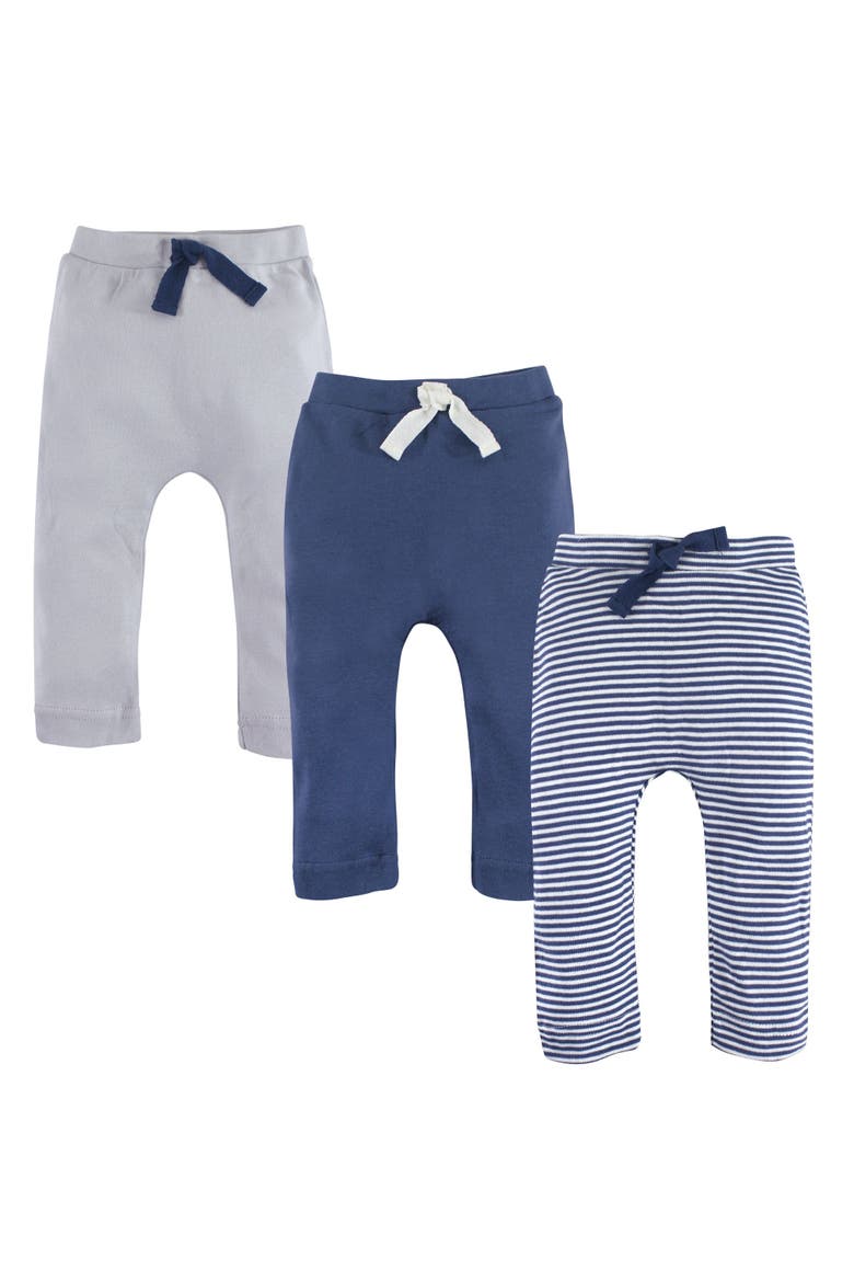 3Pk Organic Pants, Main, color, Blue Cream