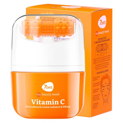 Face moisturizer with Vitamin C for Radiance & Lifting with 3D Massage Applicator (travel size)