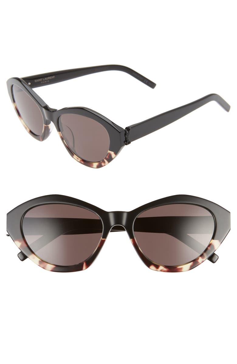 Saint Laurent 54mm Irregular Cat Eye Sunglasses, Main, color,