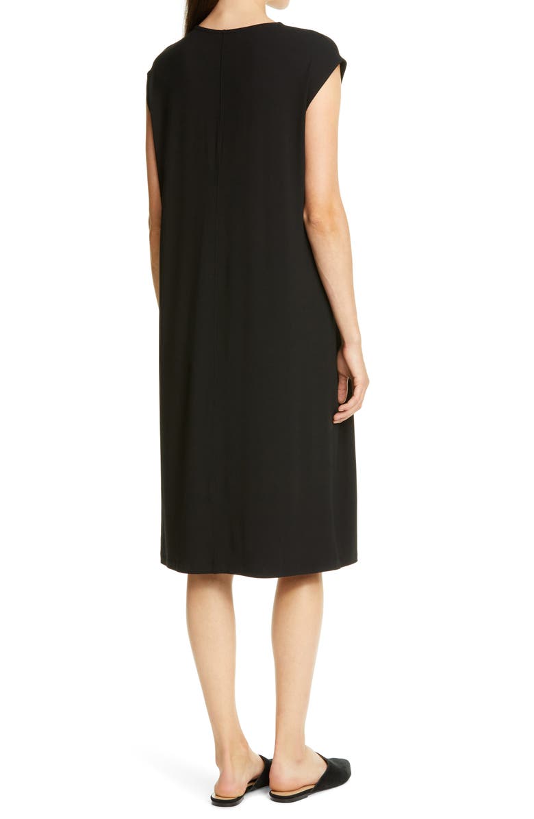 Eileen Fisher V-Neck Sleeveless Knit Dress, Alternate, color,