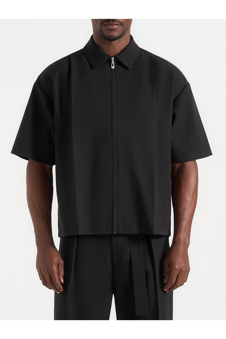 Aven Boxy Shirt With Crease, Main, color, Black