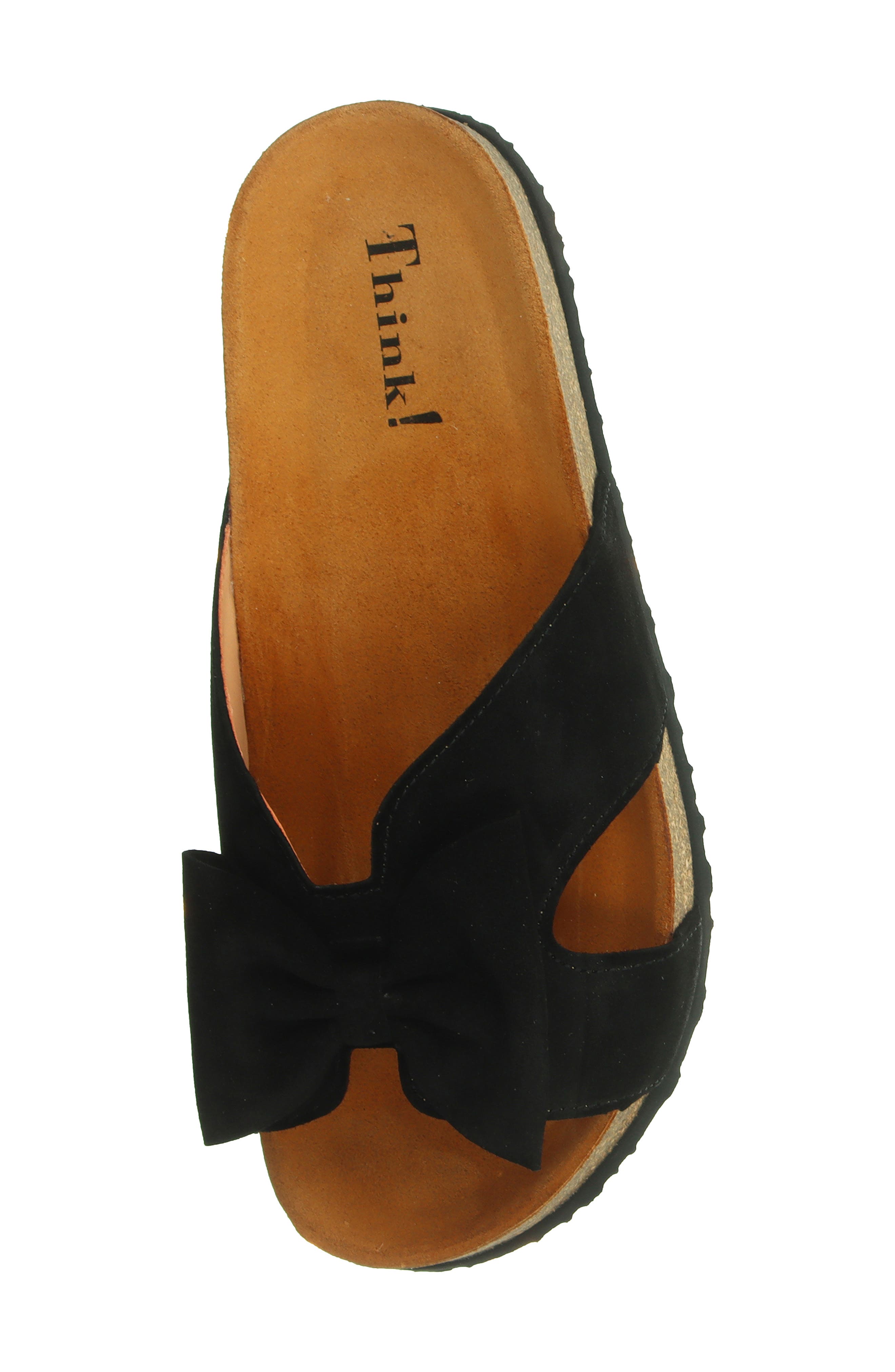Think! Crissi Bow Slide Sandal, Alternate, color, Black