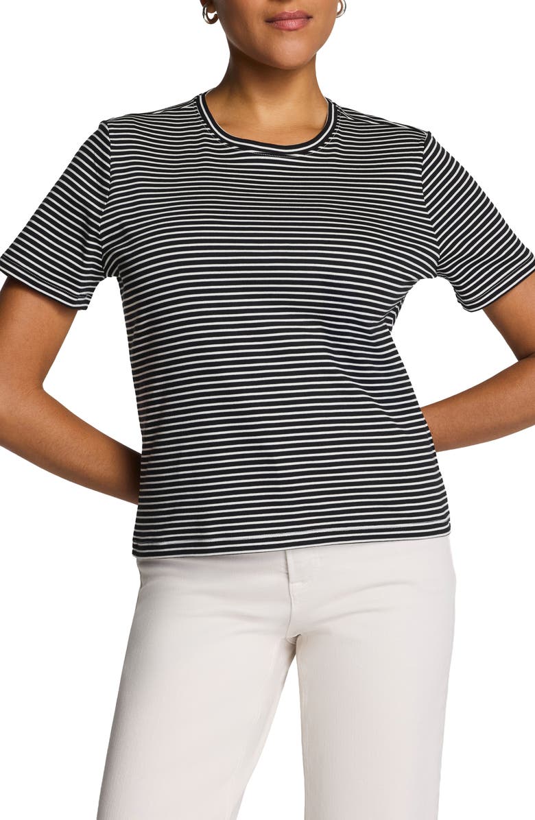 SPANX<sup>®</sup> Lightweight Stripe Cotton Crewneck T-Shirt, Alternate, color, Minishutter Cb/ L