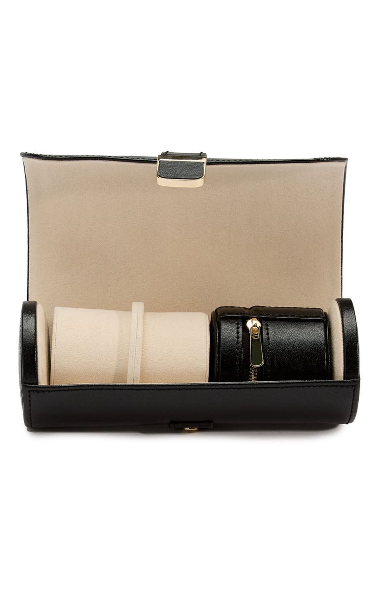 WOLF Palermo Double Watch Roll + Jewelry Pouch, Alternate, color, Black Anthracite