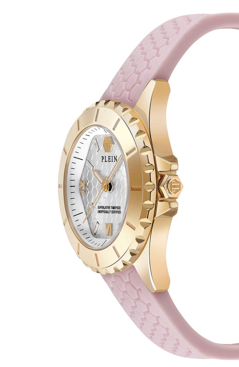 PHILIPP PLEIN Heaven Silicone Strap Watch, 38mm, Alternate, color, Gold