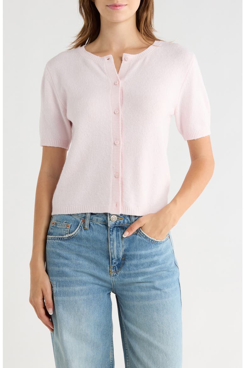 Short Sleeve Cardigan, Main, color, PINK PRIMROSE