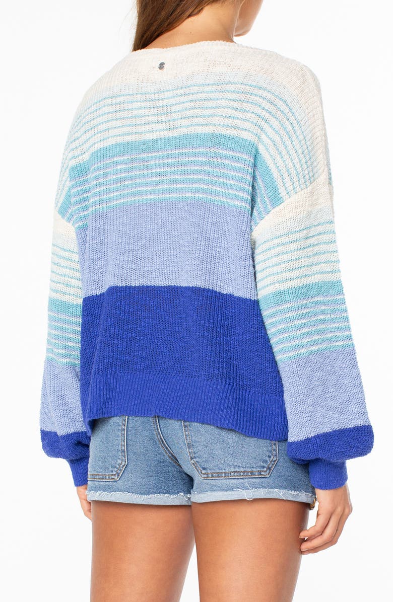Roxy Vibes Level Stripe Sweater, Alternate, color, Surf The Web Tie Dye