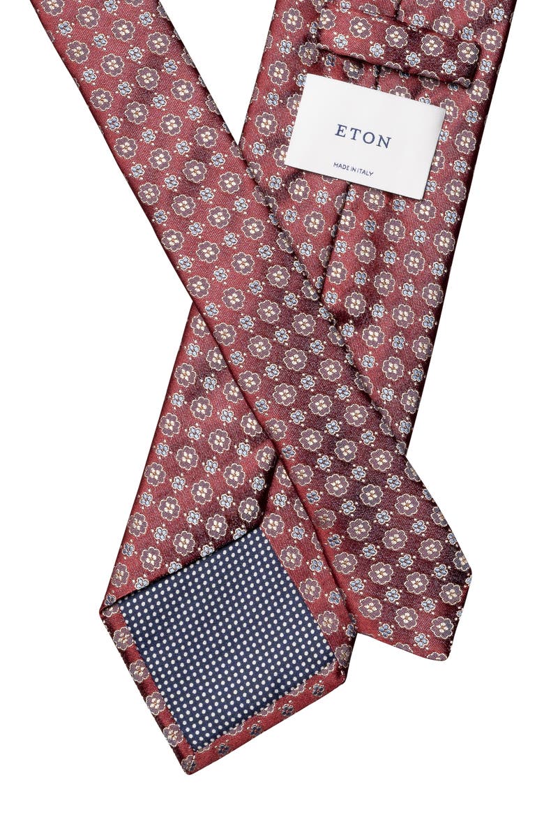 Floral Jacquard Silk Tie, Alternate, color, MEDIUM RED