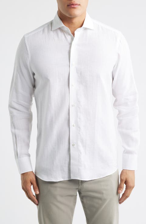 Astino Lino Tailored Fit Linen Button-Up Shirt