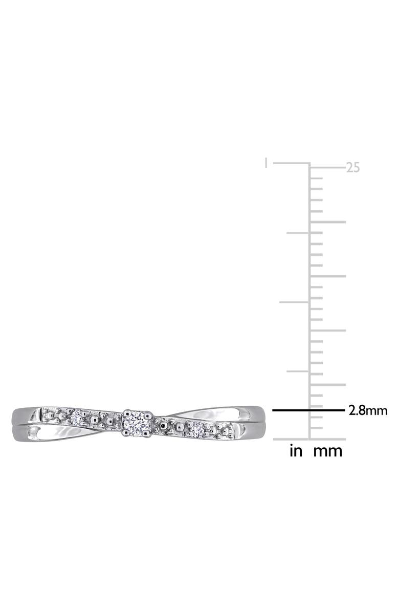 Julianna B. Diamond Beaded Crossover Engagement Ring 10k, Alternate, color, 10K White Gold