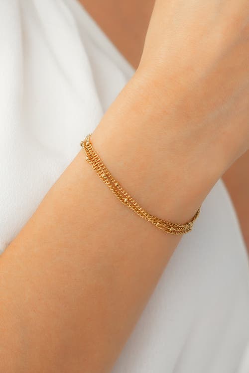 Mint & Lily Triple Layer Satellite Chain Bracelet In Silver