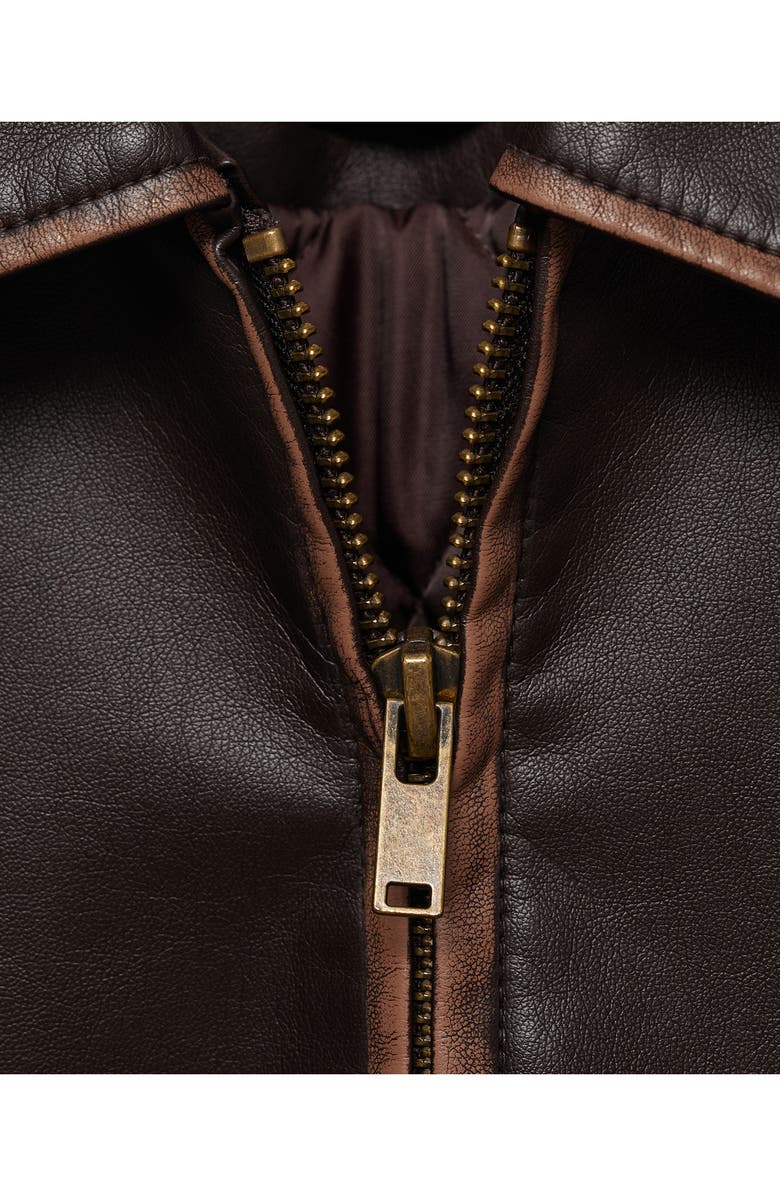 MANGO Oversize Faux Leather Jacket, Alternate, color,