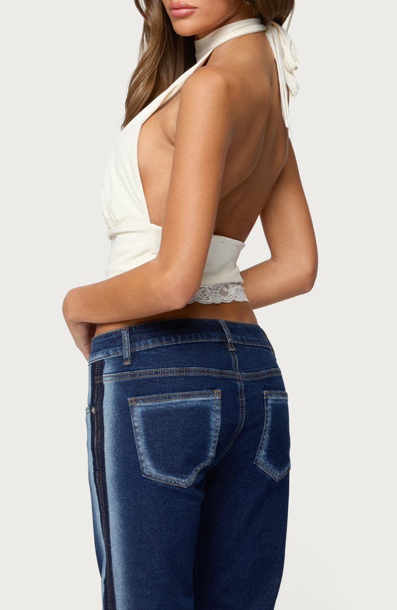 EDIKTED Sandra Lace Trim Halter Top, Alternate, color, Cream