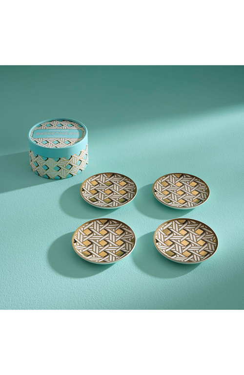 Jonathan Adler Basketweave Coaster Set In Multi