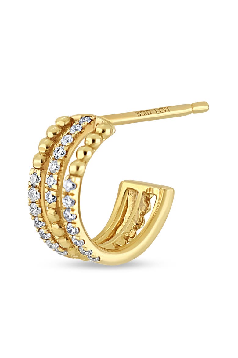 Mykonos 18K Yellow Gold Diamond Triple Hoop Earrings, Alternate, color, 18K YELLLOW GOLD