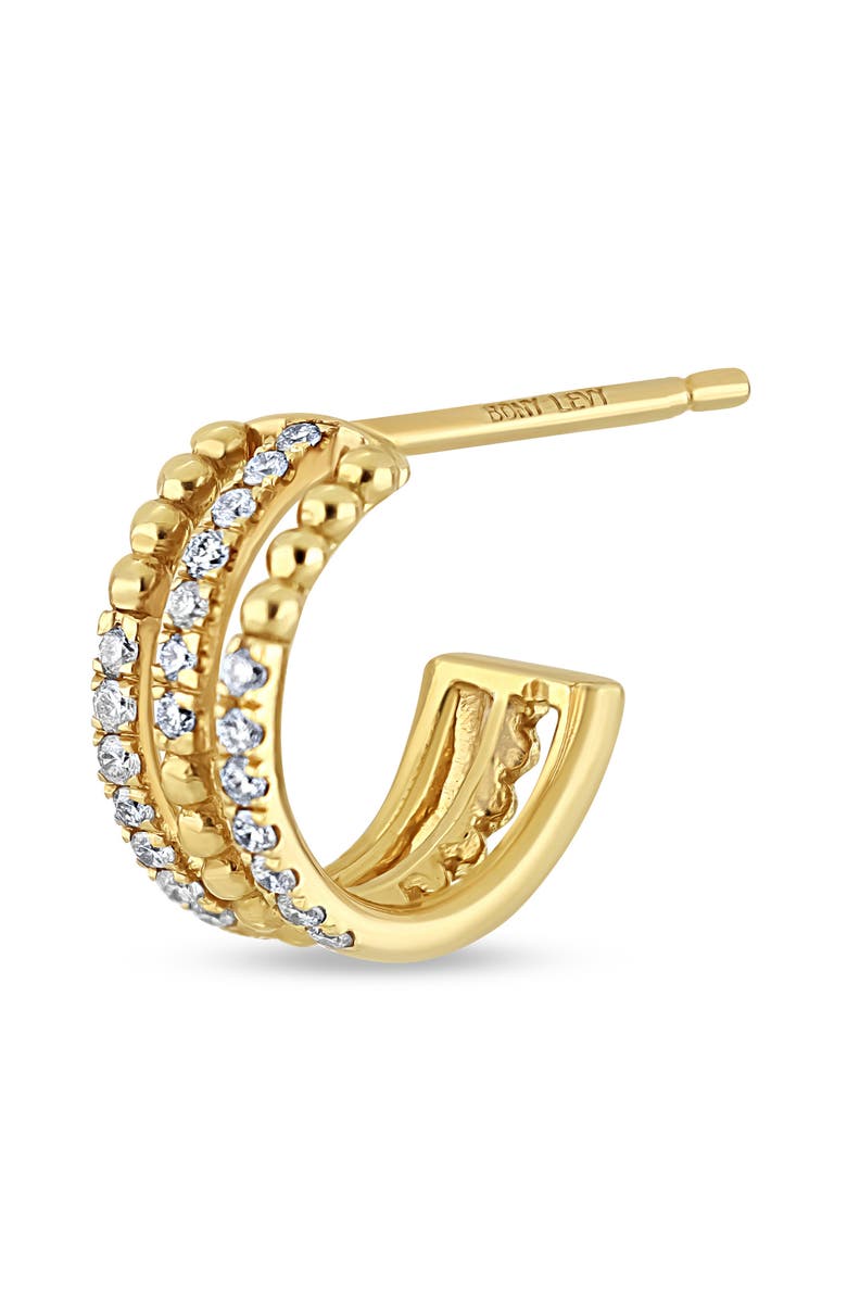 Bony Levy Mykonos 18K Yellow Gold Diamond Triple Hoop Earrings, Alternate, color, 18K Yelllow Gold