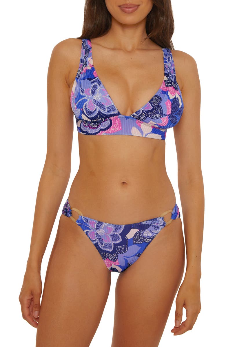 Becca Lanai Hipster Bikini Bottoms, Alternate, color, Purple Multi