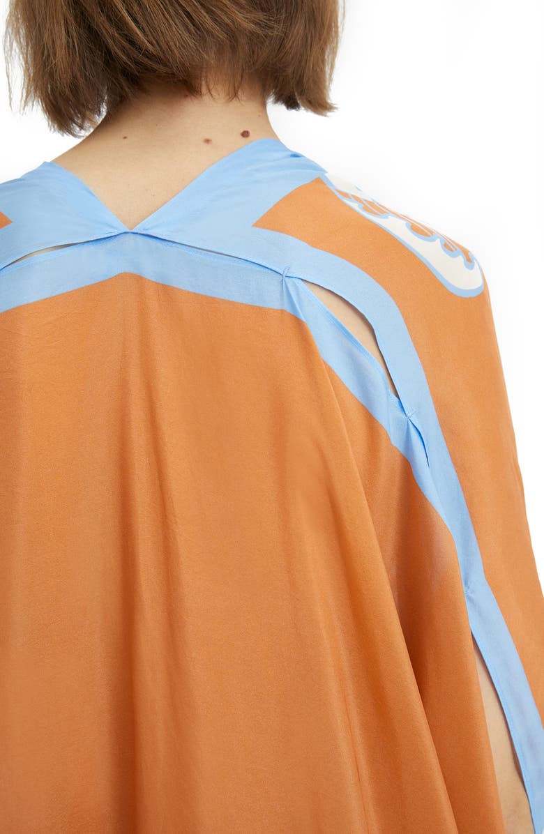 Rodebjer Agave Wave Print Silk Caftan Dress, Alternate, color, 