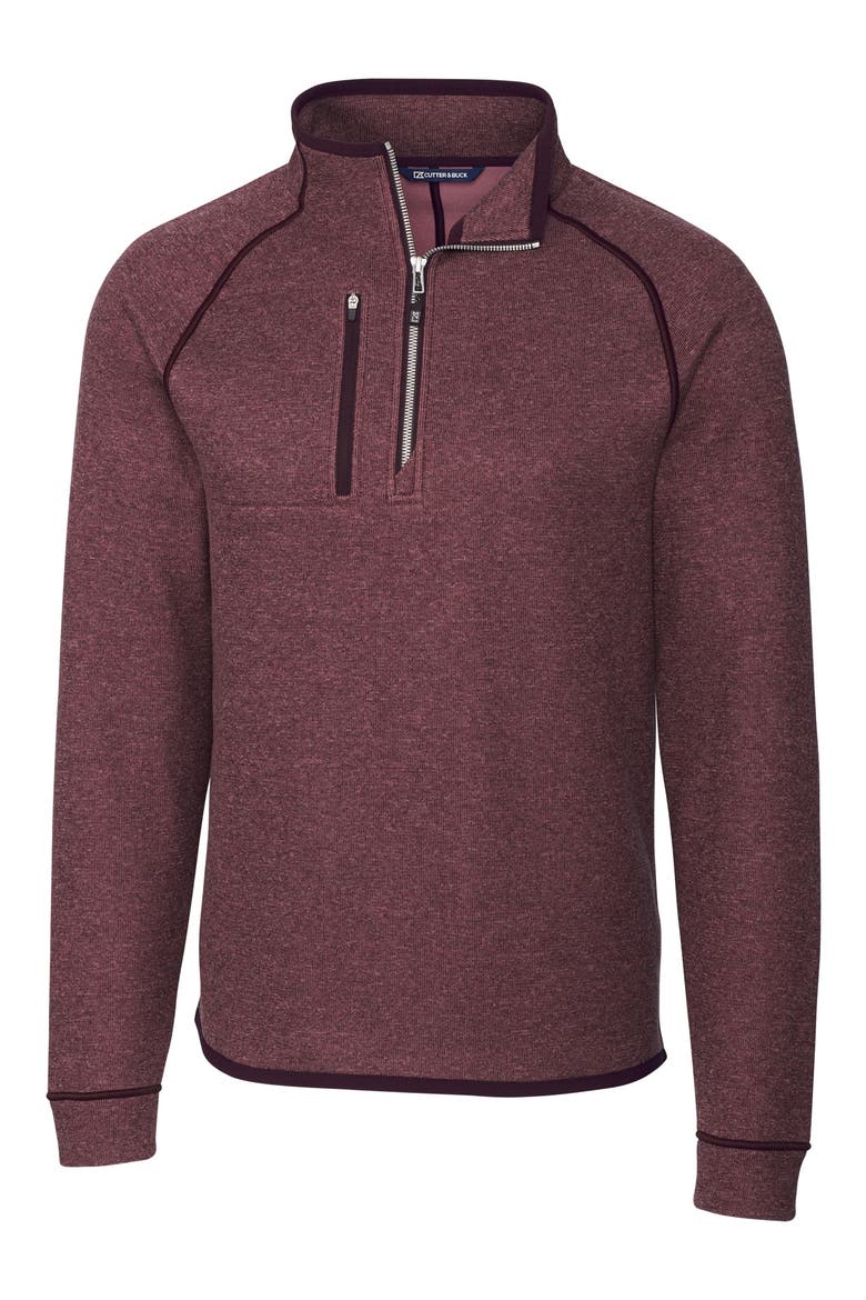 Mainsail Sweater Knit Half Zip Jacket, Main, color, BORDEAUX HEATHER