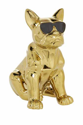 COSMO BY COSMOPOLITAN Goldtone Ceramic Bulldog Sculpture with Sunglasses