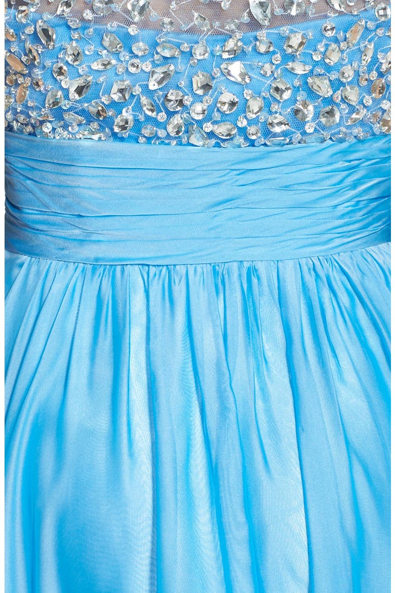 Beaded Illusion Chiffon Gown, Alternate, color, PERIWINKLE