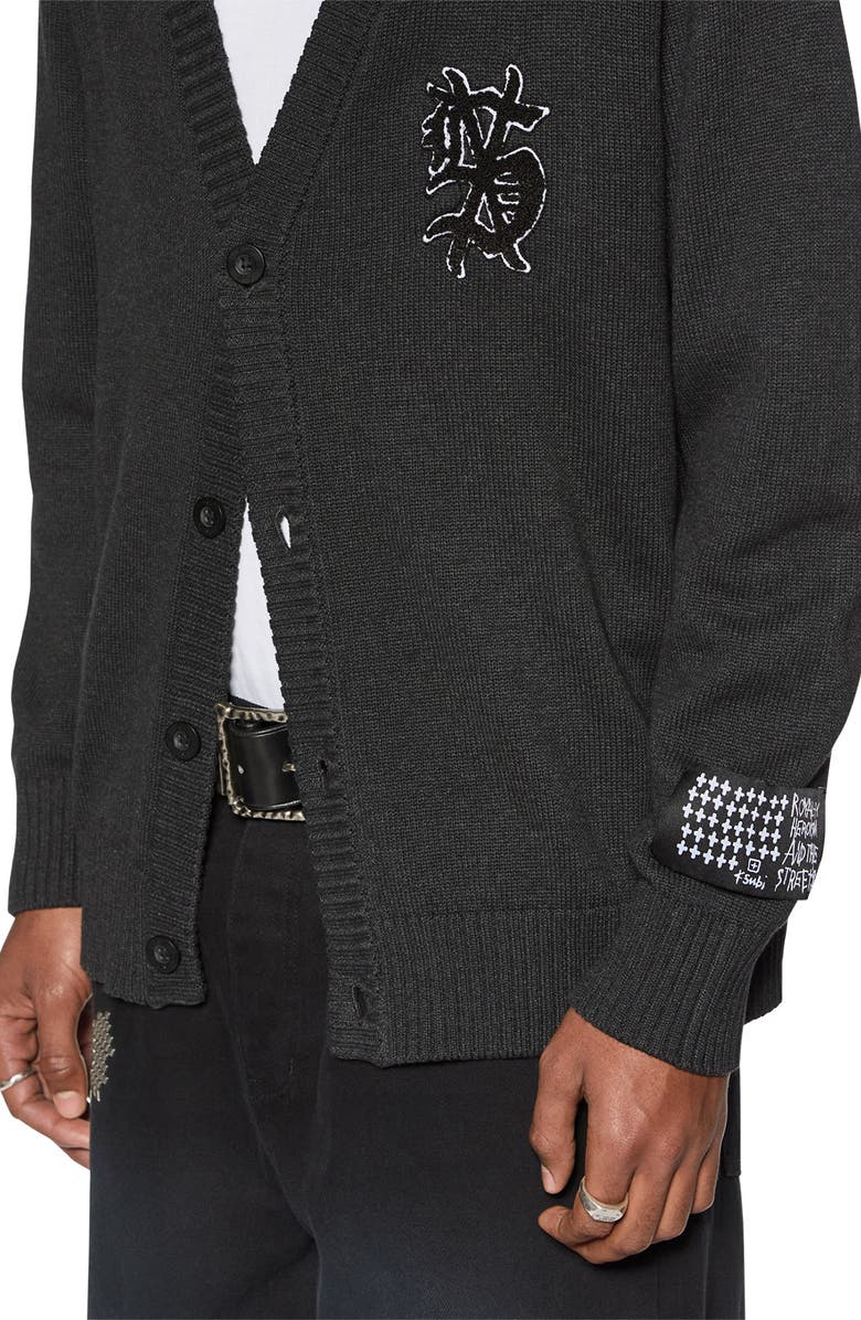 Ksubi Dug Out Relaxed Fit Cotton Cardigan, Alternate, color, 