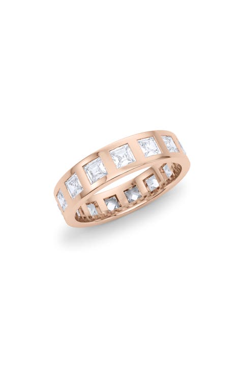 Men's Asscher Cut Lab Created Diamond In the Band Ring