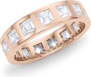 HauteCarat Men's Asscher Cut Lab Created Diamond In the Band Ring