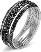 David Yurman Men's Beveled Band Ring with Pavé Black Diamonds